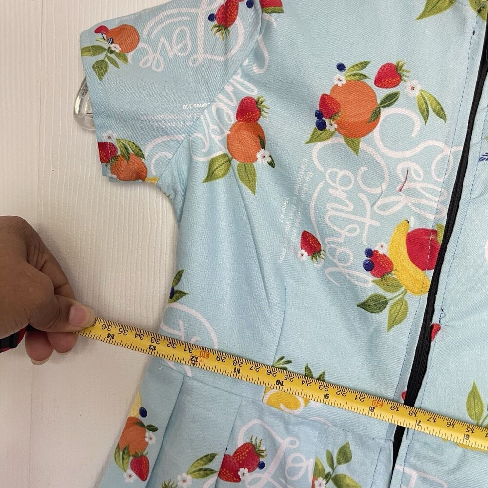 NEW Girls Dress Shorts Sleeves Dress 12/18 Months multifruit print - Picture 11 of 13